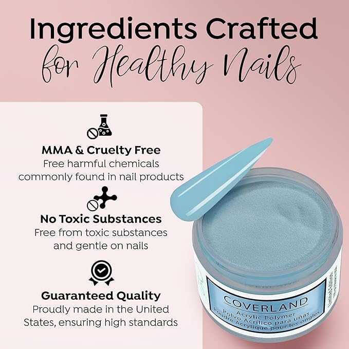 Tones Coverland Acrylic Nail Powder "Free Spirit" - Limited Edition Acrylic Powder for Nail Design, Sculpting, and Masking Nail Bed Imperfections - Professional Acrylic Nail Supplies - (1.5 Oz)
