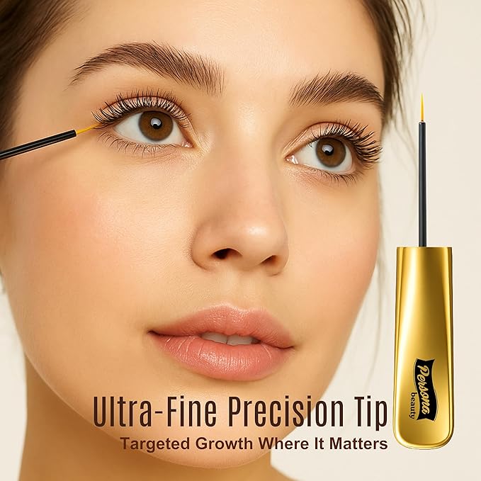 Eyelash Serum - Fast Acting Lash Growth Serum with Biotin Peptides Hyaluronic Acid for Longer Fuller Stronger Lashes in 2-4 Weeks – Vegan, Without Prostaglandin, Safe for Sensitive Eyes, 5ml