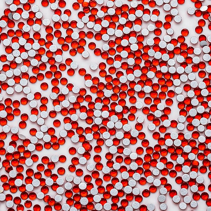 3000Pcs Ruby Red Crystal Rhinestones,Glass Flatback Rhinestones Mini Gemstones for Nail Face Makeup Art Crafts Clothes Decoration -(SS6,2.0mm,Ruby Red)