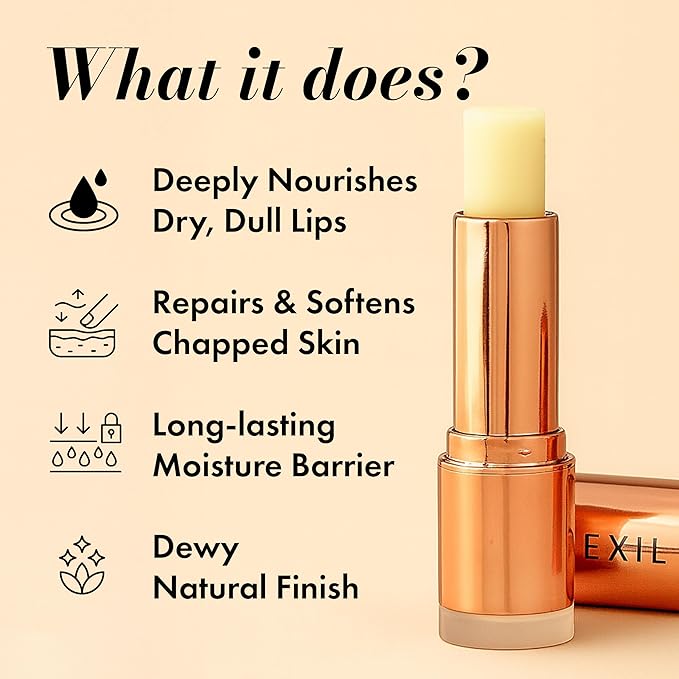 Lip Balm – Hydrating Balm with Cold-Pressed Oils, 10% Squalane, Vitamin E & Ceramides – Natural Moisturizing Lip Butter for Dry Cracked Lips – Clean, Non-Toxic Lips Care for Women – 004 NT