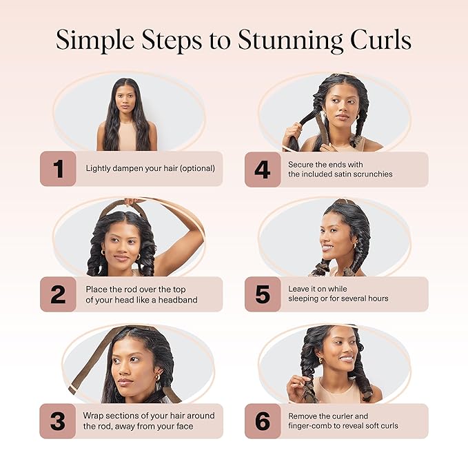 Kitsch Velvet XL Heatless Curling Set - Hair Curler for Heatless Curls Overnight - Flexi Rod & Hair Curlers to Sleep In, No Heat Damage Styling - With Two Velvet Bow Scrunchies - Eucalyptus