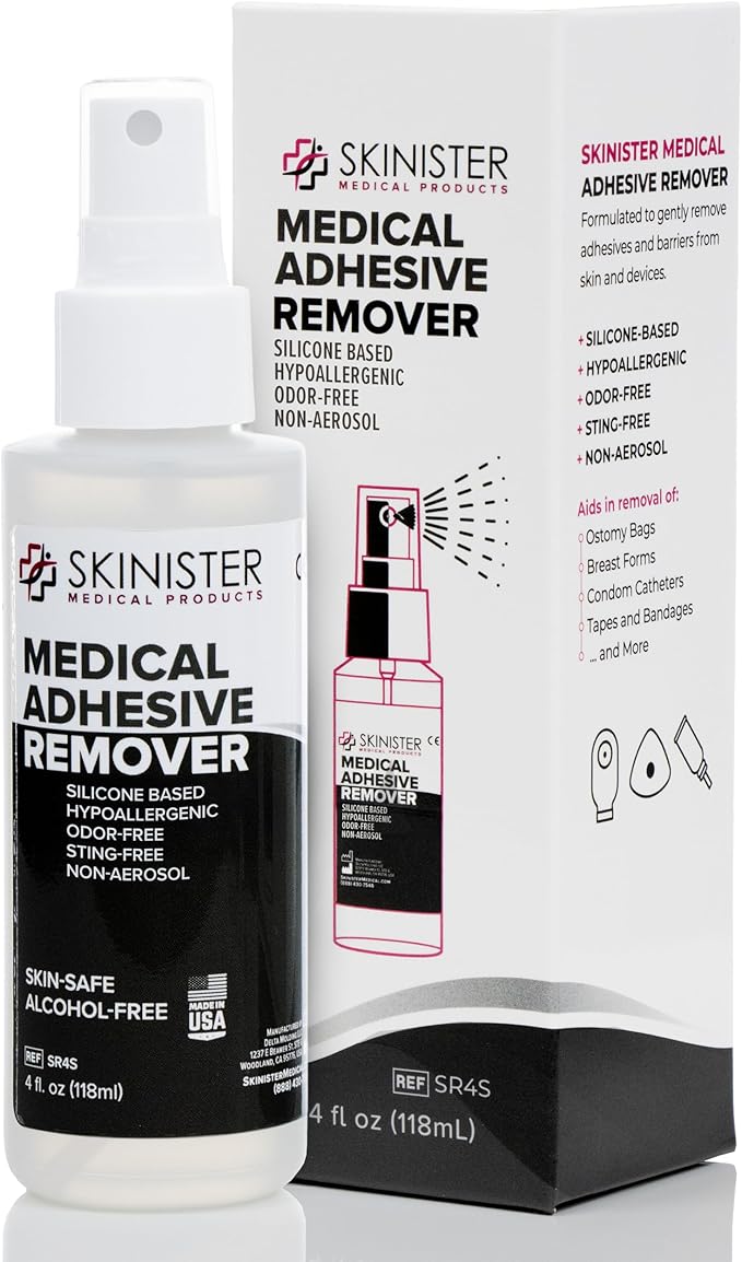 Medical Adhesive Remover for Skin | Wig, Ostomy, Tape, and Bandage Adhesive Remover | Silicone-Based, Hypoallergenic, Sting-Free | 4oz Spray