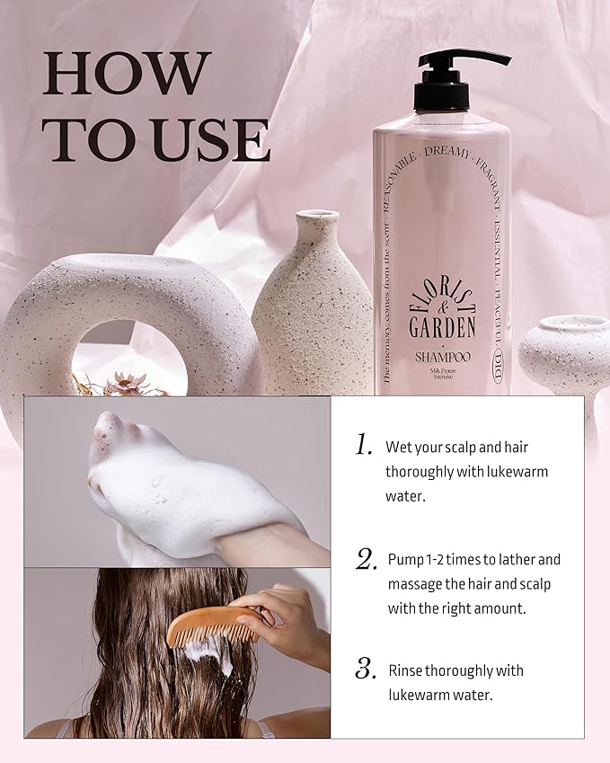 Milk Protein Intensive Shampoo - Korean Volumizing and Hair Loss Relief Perfume Shampoo for Damaged Hair - Refreshing & Sweet Floral Scent - pH5.5 Scalp Purifying, 16.9 fl.oz.