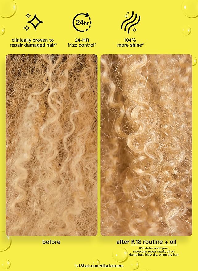 K18 Molecular Repair Hair Oil, Weightless Oil for Stronger, Healthier Hair, Suitable For All Hair Types, 1 Fl Oz