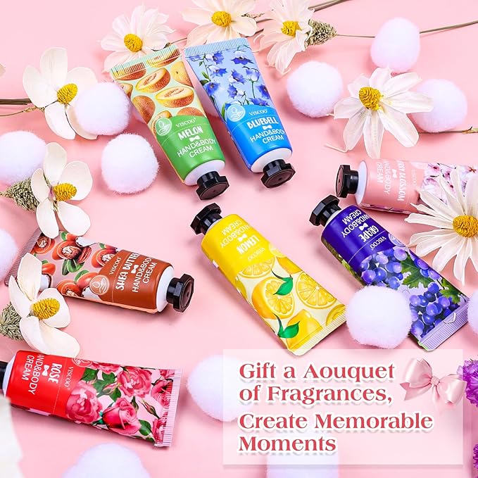 7 Pack Hand Cream Gifts Set for Women, Valentines Day Gifts for Her, Birthday Gifts for Women,Teacher Nurse Appreciation, Mini Moisturizing Hand Lotion Travel Size in Bulk for Dry Cracked Hands