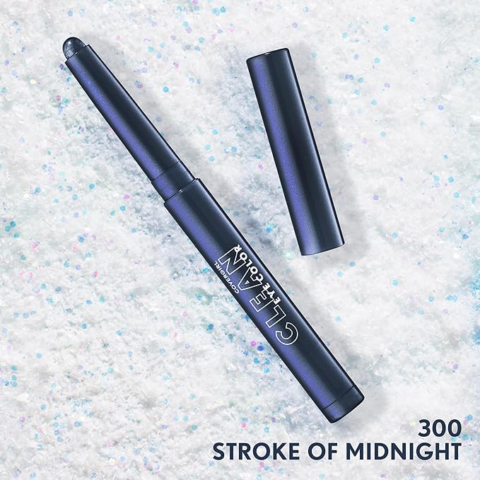 CoverGirl Clean Multiline Eyeshadow Pencil, 300 Stroke Of Midnight, Vegan Formula, Shimmer Eyeshadow, Easy Application, Glides on Effortlessly, Blends Perfectly, 0.05oz
