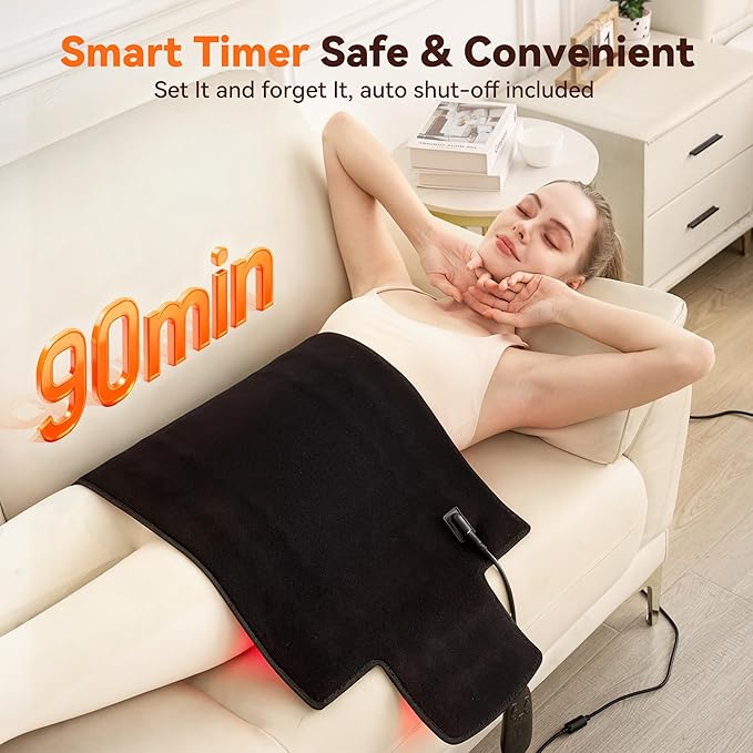 Extra Large Red Light Therapy Mat, High-Density LEDs Full Body Red Light Therapy, 660nm & 850nm Dual Wavelengths, Foldable Red Light Therapy Blanket with Timer, 40" x 16.5"