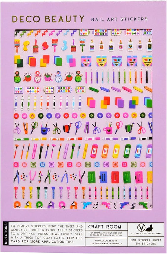 Deco Beauty Craft Room -Super Thin & Easy-to-Apply Nail Art with The Cutest Designs-Durable & Long-Lasting Nail Art Stickers and Decals for Women, for DIY at-Home Manicures & Salon-Quality Nails