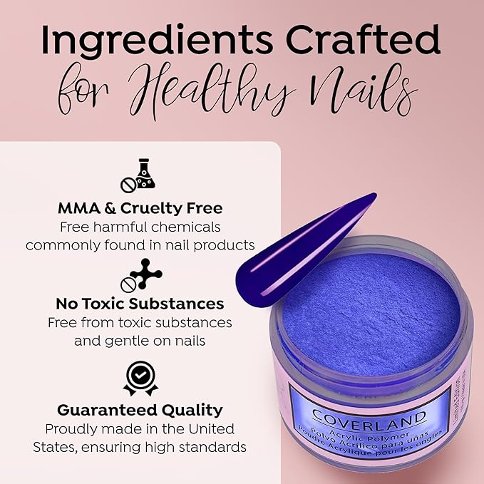 Tones Coverland Acrylic Nail Powder "Naughty Or Nice" - Limited Edition Acrylic Powder for Nail Design, Sculpting, and Masking Nail Bed Imperfections - Professional Acrylic Nail Supplies - (1.5 Oz)