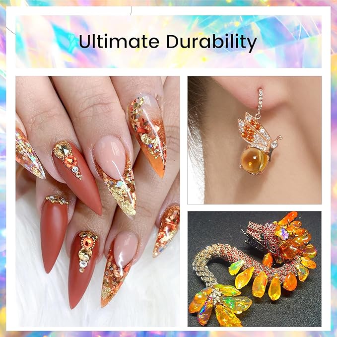 Novani Rhinestones 3000Pcs Flatback Crystal Round Loose Gemstones Glass Rhinestones for Crafts Makeup Nail Art Clothes Shoes DIY Decorations(SS10, 2.7-2.9mm,Amber)