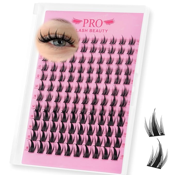 PROLASHBEAUTY Manga Lash Clusters, Eyelash Clusters 10-16 Mixed Cluster Eyelash Extensions Mixed Lash Extension Reusable Soft & Comfortable (Anime,10-16mix)