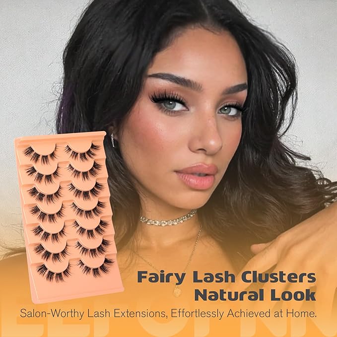 Manga Lashes Wispy Lash Clusters Natural Cluster Eyelash Extensions Cat Eye Individual Lashes Anime Eyelash Clusters C Curly Fake Lashes 8-16mm Eyelashes Pre Mapped Lash Extension 7 Pairs by Eefofnn