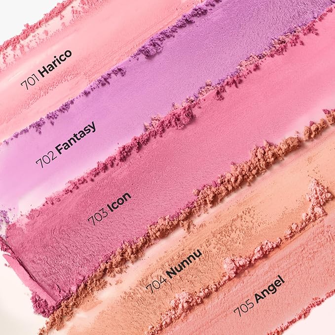 Laka Love Silk Blush, Radiant Powder Blush, Silky, Buildable Color with a Natural Glow, Long Lasting, Moisturizing Formula for a Fresh, Flushed Look, K-Beauty (#704 Nunnu)