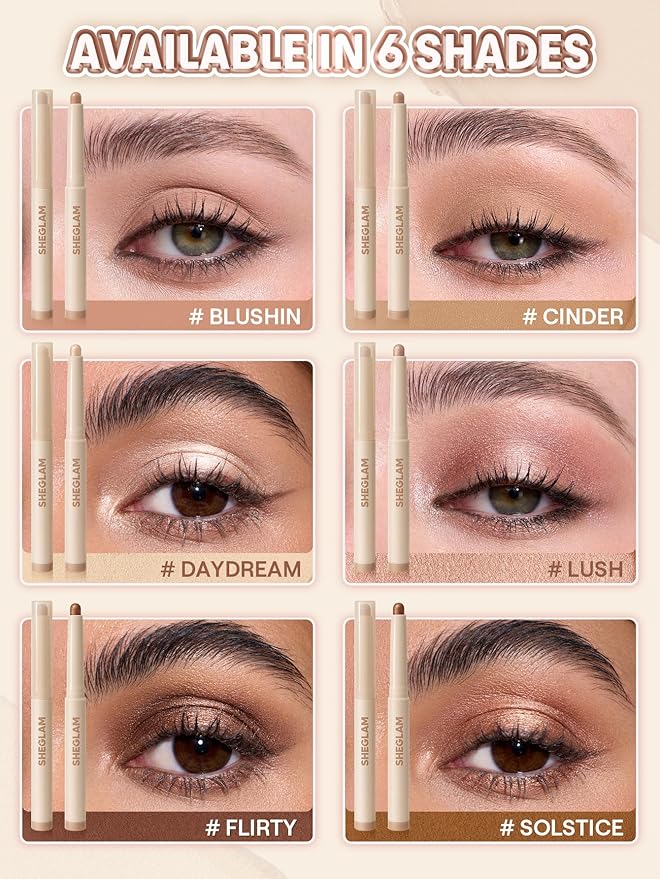 SHEGLAM Creamsicle Eyeshadow Stick Lightweight, Buildable Formula Easily Blendable and Buildable Shimmer-Blushin