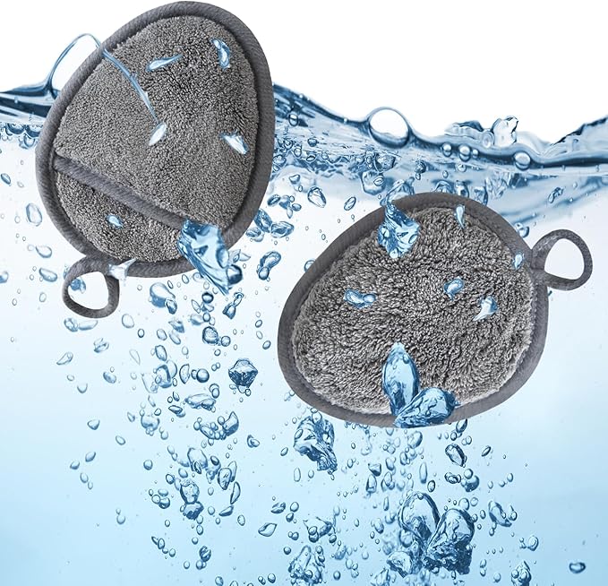 Reusable Makeup Remover Pads Soft Makeup Remover Cloths Washable Facial Makeup Cleansing Pads for Face,Lip,Eyes Grey 12PCS