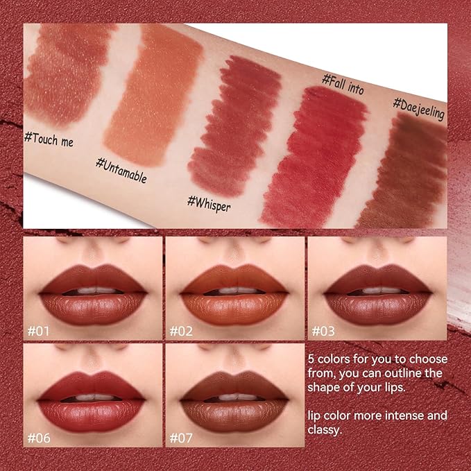 KISSIO Lip Liner,Creamy Lip Pencil,Long Lasting Lip Liner with Sharpener,Matte Finish,Smooth and Soft,Non-Dry,Easy to Use,Cruelty free,Fall into