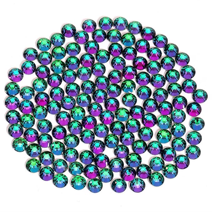 Green Flame Rhinestones Flatback Rhinestone for Crafts Glass Nail Rhinestones Nail Gems Crystals for Makeup Bags Shoes Decoration DIY(SS30,288pcs,Green Flame)