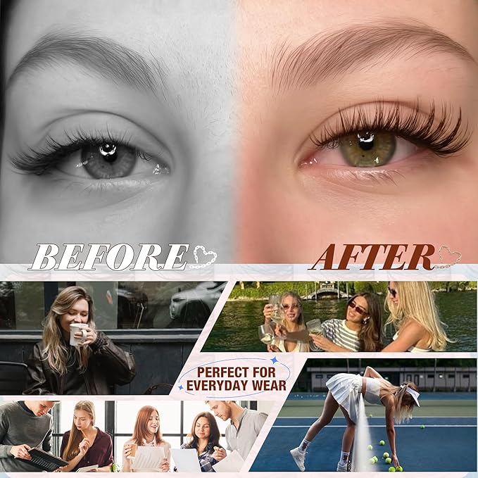 Flaunt Lash Clusters Brown Eyelash Clusters Fluffy Cluster Lashes Ultra-Dense Lash Clusters Eyelashes Extension Waterproof Individual Lashes Dark Brown Wispy CC-Curly Lash Extensions (144Pcs, 8-16MM)
