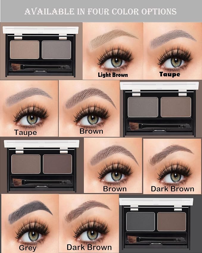 Eye Brow Powder Kit for Women,2 Colors Waterproof Eyebrow Powder Tinted Palette Brown Dark Brown Long-Lasting,Brow Fill&Sculpt Natural Eyebrow Contour Eyeshadow Mother’s Gift with Brow Brush &Razor-03