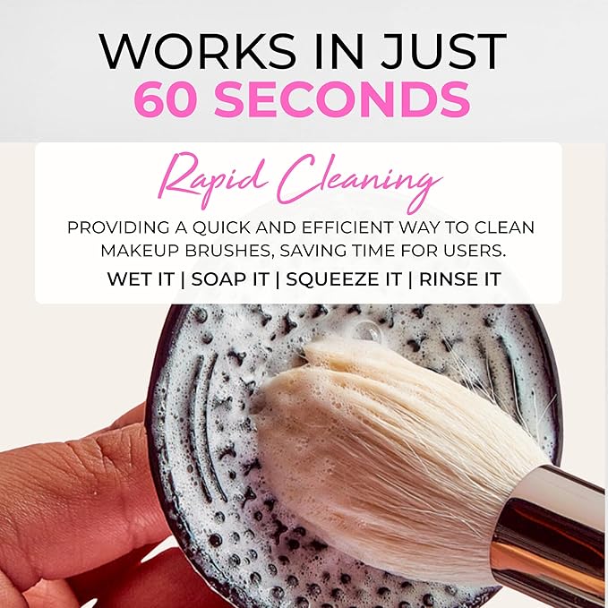 ISOCLEAN Carbon Brush Soap - Solid Makeup Brush Cleaner with Scrubbing Mat, Made from Charcoal, Easy to Use, Removes Dirt and Residue from Makeup Brushes and Sponges, Vegan, Not Tested on Animals