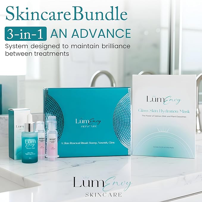 LúmEnvy Skincare Bundle – The Glow Between™ | Set of Brightening Face Serum with PDRN, Two Glowpins Precision Exfoliators & 5 Hydrating Masks | Radiant, Luminous Skin Care