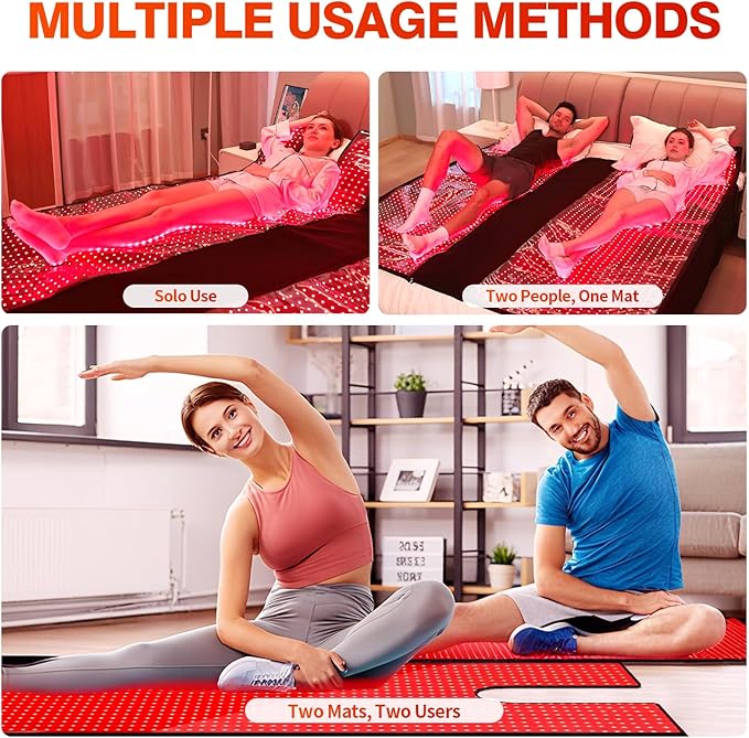 Red Light Therapy for Body, 2632 LEDs Red Light Therapy Mat for Full Body, 88"x83" Infrared Light Therapy Blanket 660nm & 850nm Dual Wavelength Pain Relief & Recovery