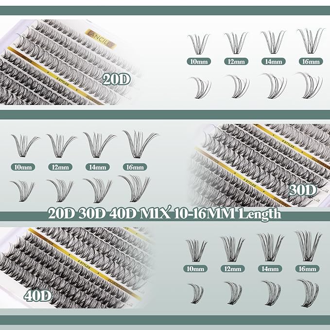 480PCS Lash Clusters 10-20MM 20D+30D+40D+60D+80D+100D Thick Volume Eyelash Extensions Natural Eyelash Clusters Individual Lashes Long Lasting D Curly Lash Extension Thin Band Soft False Lashes-6