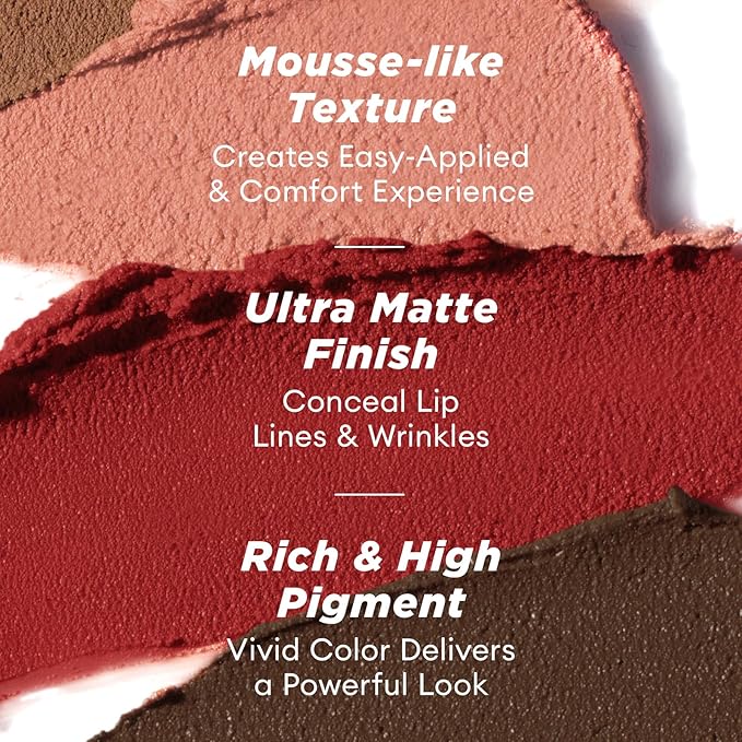 ITY Velvet Matte Finish Lip Stain-Mousse Textured Lip Clay, Red Shade, Conceals Lip Lines, Rich Pigment Lip Tint Lipsticks,4g (0.14 oz). (Classic 2-Pack Nude3)