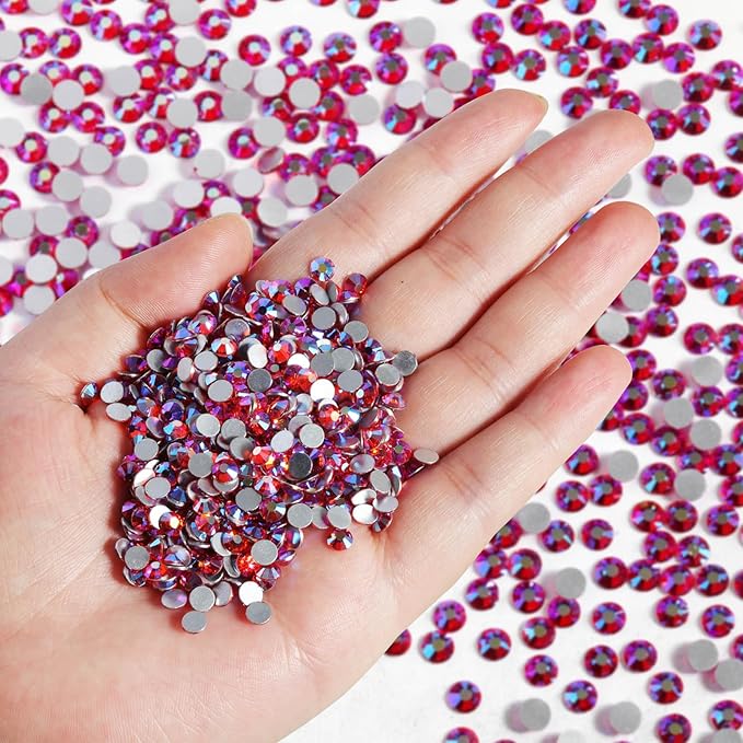 Beadsland Flatback Rhinestones Bulk,14400pcs Rhinestones for Nails Crafts Clothes DIY Decoration, Light Siam AB, SS20, 4.6-4.8mm