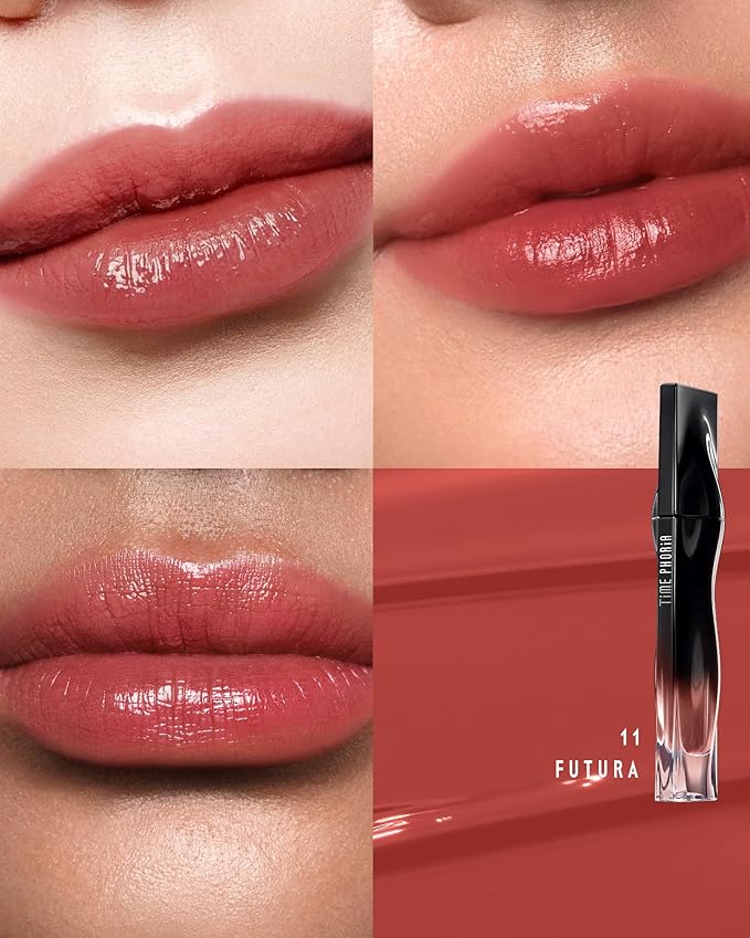 Stellar Dust Lip Stain 11 Futura, Waterproof Transfer-Proof Lip Gloss, Rose Brown Tinted Glossy Finish, High-Pigment Vibrant Color, Hydrating Lightweight Long-Lasting Lip Makeup for Women