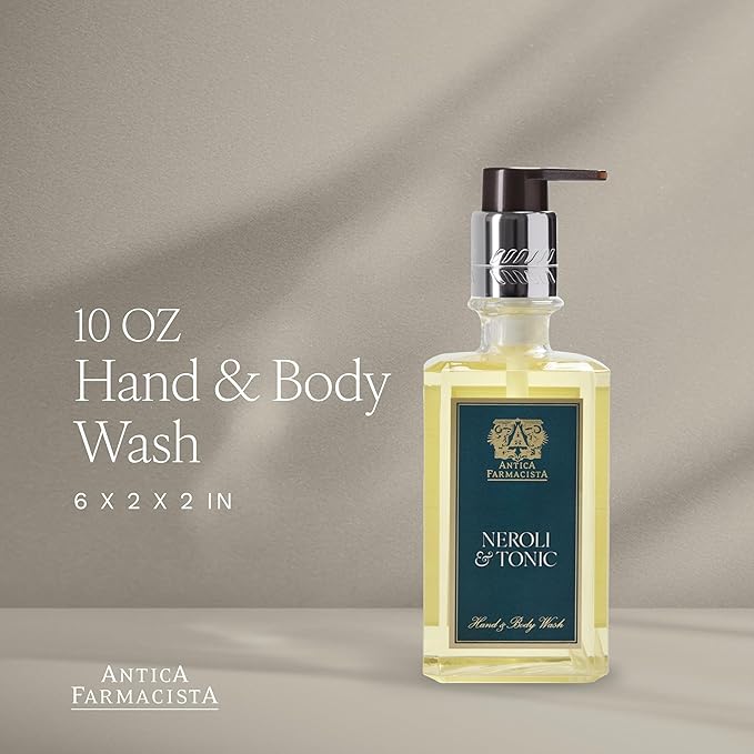 Antica Farmacista Hand & Body Wash - Luxury Nourishing Body Wash - Hydrating Hand Cleansing Wash - Bath & Body Gift - Neroli & Tonic, 10 fl oz