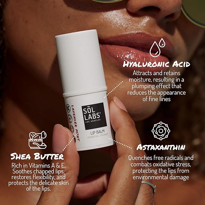 SPF 15 Lip Balm – Lip Moisturizer with SPF, Broad Spectrum Chapstick Hydration Lip Balm, Vegan & Cruelty-Free, Shea Butter Hydration, Zinc UV Protection, 11g Giant Chapstick, Lavender Mint Flavor
