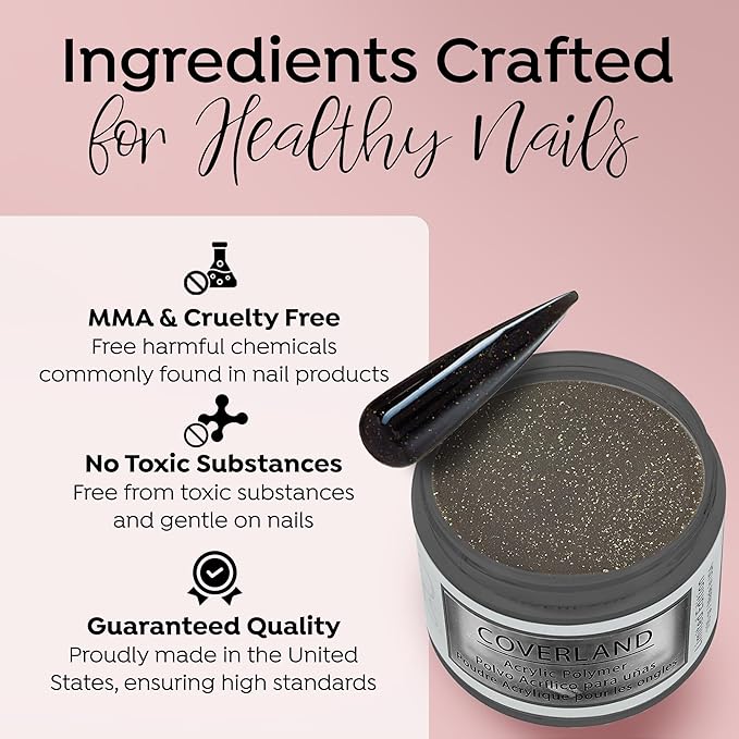 Tones Coverland Acrylic Nail Powder " Starry Night" - Limited Edition Acrylic Powder for Nail Design, Sculpting, and Masking Nail Bed Imperfections - Professional Acrylic Nail Supplies - (1.5 Oz)