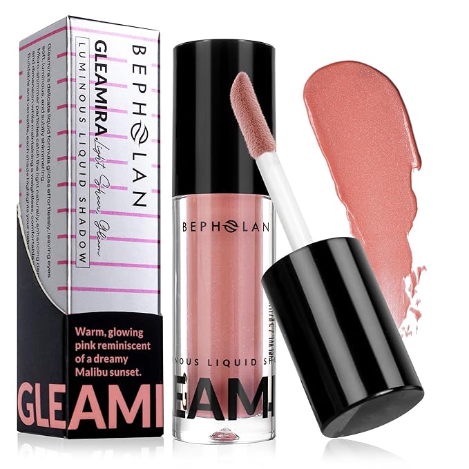 BEPHOLAN Matte Rose Pink Liquid Eyeshadow With Subtle Shimmer.Waterproof,Long-Lasting, Neutral Naked Smooth Creamy Eyeshadow Lightweight(Malibu Sunset 04#)