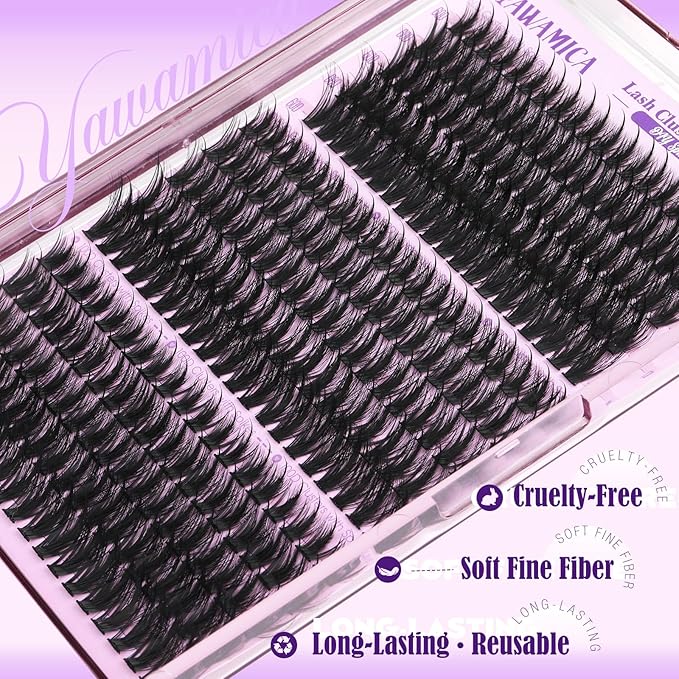 Lash Clusters with Spikes Manga Lash Clusters 300PCS Wispy Volume Cluster Eyelash Extensions 60D 70D 100D Mixed 13-19mm Eyelash Clusters DIY Individual Lashes Extension for Anime Lash Look by Yawamica