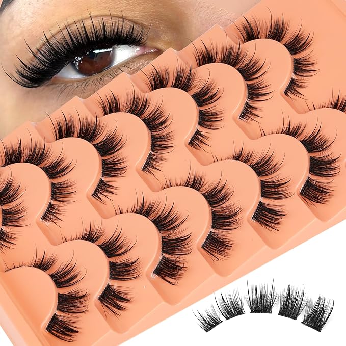 Manga Lashes Wispy Lash Clusters Natural Cluster Eyelash Extensions Cat Eye Individual Lashes Anime Eyelash Clusters C Curly Fake Lashes 8-16mm Eyelashes Pre Mapped Lash Extension 7 Pairs by Eefofnn
