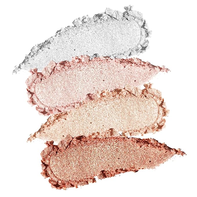Boobeen Highlighter Makeup Highlighter Palette Powder Shimmer Facial Illuminator Bronzer Palette Waterproof Long Lasting