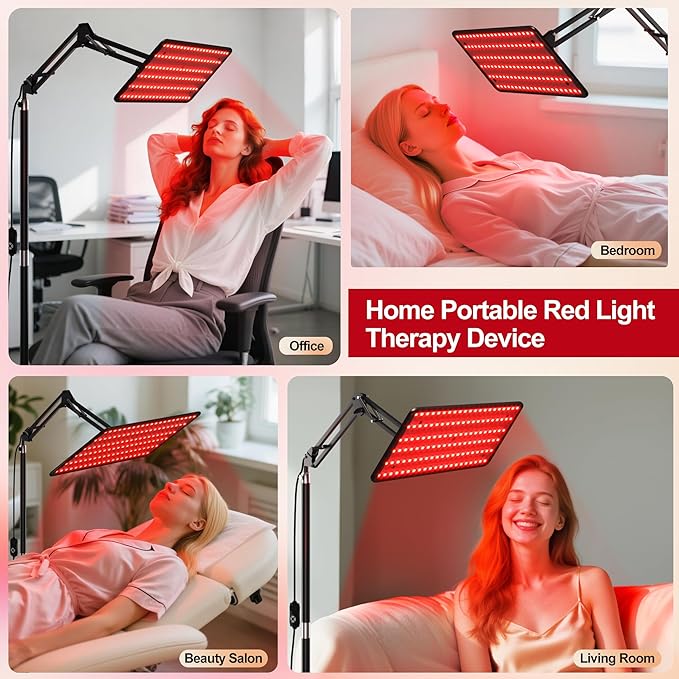 Morfone Red Light Therapy for Body Face - Tri-Wavelength (660nm, 850nm, 940nm) LED Infrared Light Therapy Lamp Large Panel with Adjustable Stand, Protective Glasses for Home Use, Gift for Women Girls
