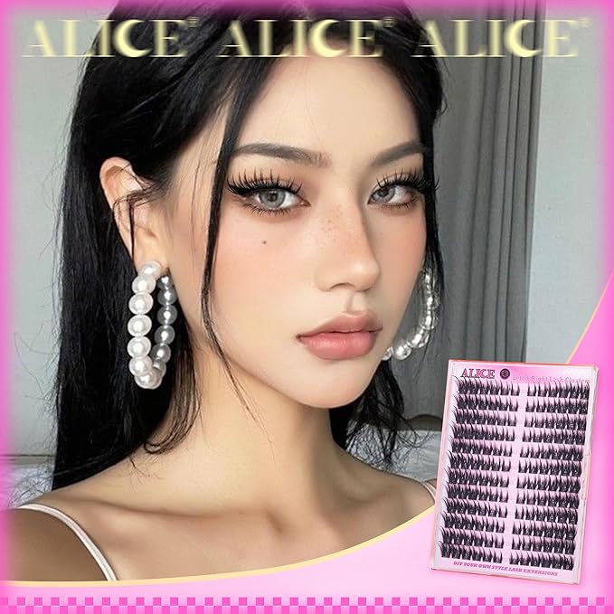 ALICE Lash Clusters with Spikes Eyelash Clusters Left & Right Cat Eye Cluster Eyelash Extensions Thin Band Anime Manga Lash Extensions Individual Lashes DIY Beginner Friendly