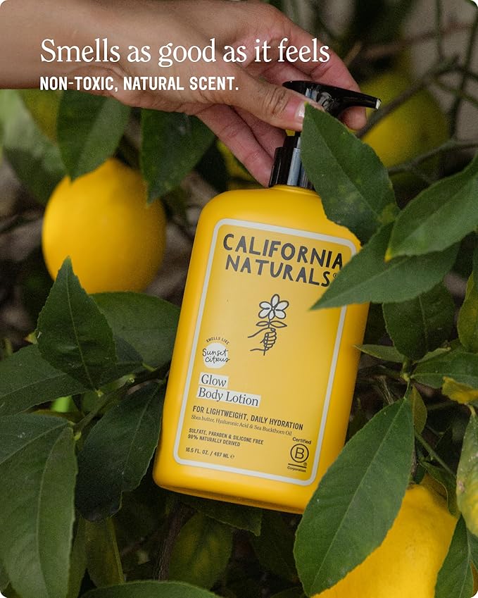 California Naturals Glow Body Lotion Sunset Citrus, Lightweight Hydrating Body Lotion for Soft Smooth Skin, Naturally Scented, Vegan, Cruelty, Paraben & Phthalate Free, 16.5 oz