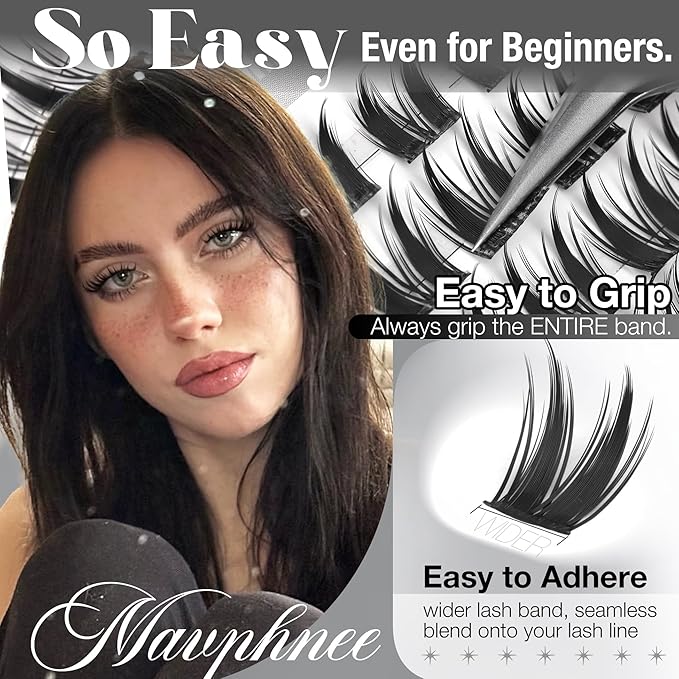 Manga Lash Clusters Bunny Wispy Fairy Cluster Eyelash Extensions Spiky Individual Lashes Anime Cluster Lashes Manhua Eyelash Clusters Natural Lash Extensions 8-18MM DIY Lash Pack CC Curve Doll Eye