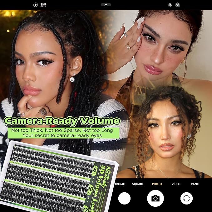 80D Lash Clusters Kit Short 8-12MM Wispy Volume Eyelash Clusters Fluffy Lash Extension Kit D-curly Cluster Eyelash Extensions Long-lasting Effect Individual Lashes Kit by Newcally