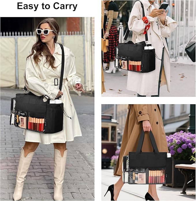 TANTO Travel Makeup Bag, Professional Makeup Artist Set Bag Extra Large Cosmetic Organizer Case Hair Stylist Travelling Duffle Bag with Adjustable Dividers for Makeup Beauty Lover Nurse Tote Bags