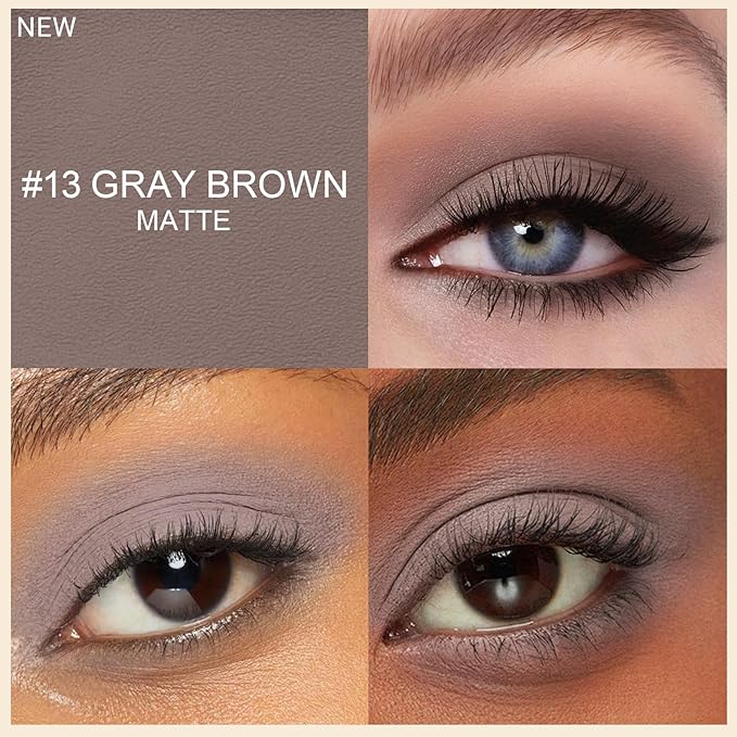 Erinde Waterproof Cream Eyeshadow Stick, Cool Taupe Brown Matte Eye Shadow Sticks, Cream to Powder Eyeshadow Crayon, Buildable & Blendable Long-Lasting Eye Shadow Stick, Vegan & Cruelty-Free, 13