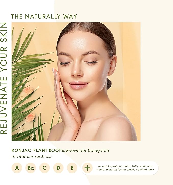 Konjac Face Sponge for Cleansing & Facials (4 Pack) | Microplastic Free 100% Natural | Non-Toxic | Biodegradable | Eco-Friendly | Plastic Free Packaging