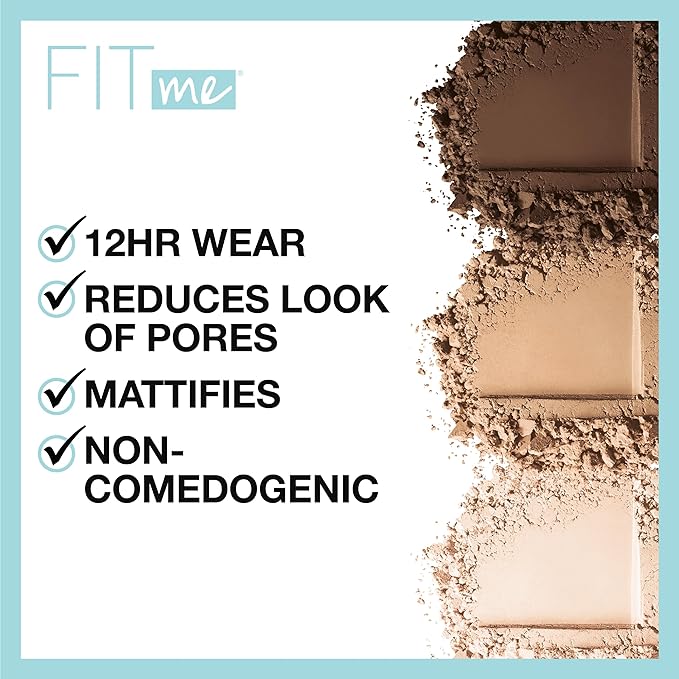 Maybelline Fit Me Matte + Poreless Pressed Face Powder Makeup & Setting Powder, Coconut, 1 Count
