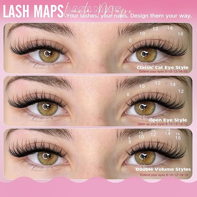 EYDEVRO Natural Lash Clusters Wispy Eyelash Clusters C Curl 8-16mm Cluster Eyelash Extensions DIY Lash Extensions at Home Cluster Lashes Reusable Waterproof Individual Lashes Soft Thin Band