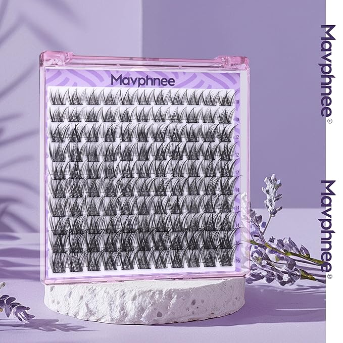 Mavphnee Wispy Lash Clusters Natural Eyelash Clusters 110 Pcs Cluster Eyelash Extensions CC-Curly Individual Lashes Clusters 10-16MM Cluster Lashes Extension For Everyday Wear Natural Makeup Look