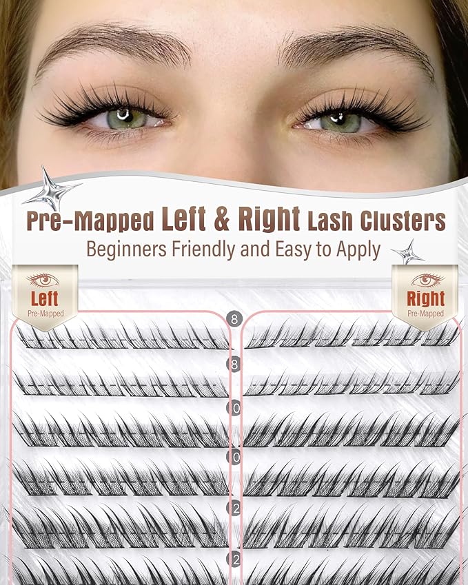 Fox Eye Lash Clusters Natural Clusters Eyelash Extensions 8-14MM Short Eyelash Clusters LC-Curly Pre-Mapped Lash Clusters Cat Eye Anime Individual Lashes Spikes Fox Eyes Lash Extension by Zegaine