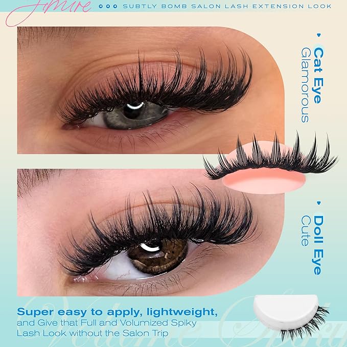Lash Clusters Wispy 120D Manga Lash Clusters with Lash Spikes 12-18MM D Curly Long Eyelash Clusters Wispy Cluster Eyelash Extensions with Bottom Lashes Anime Individual Lashes Extensions by JIMIRE